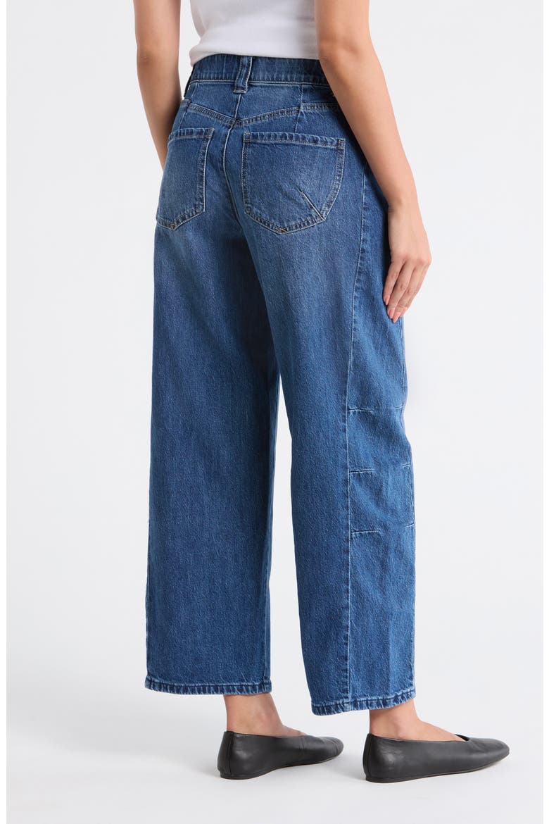 'Ab'solution High Waist Ankle Barrel Leg Jeans, Alternate, color, BLUE