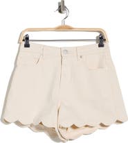 BLANKNYC Reeve High Waist Scalloped Denim Shorts