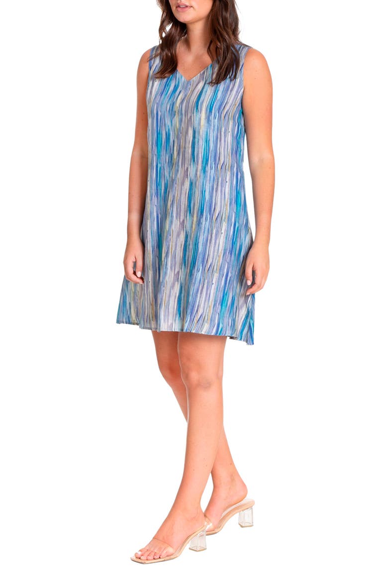 Painted Desert Linen Shift Dress, Main, color, BLUE MULTI
