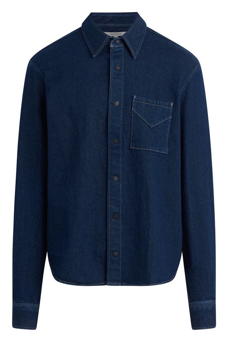 Denim Snap-Up Shirt, Alternate, color, ECLIPSE
