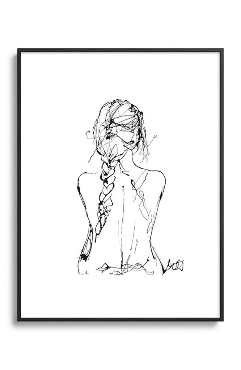 Deny Designs The Chloe Framed Art Print, Main, color, Black Tones