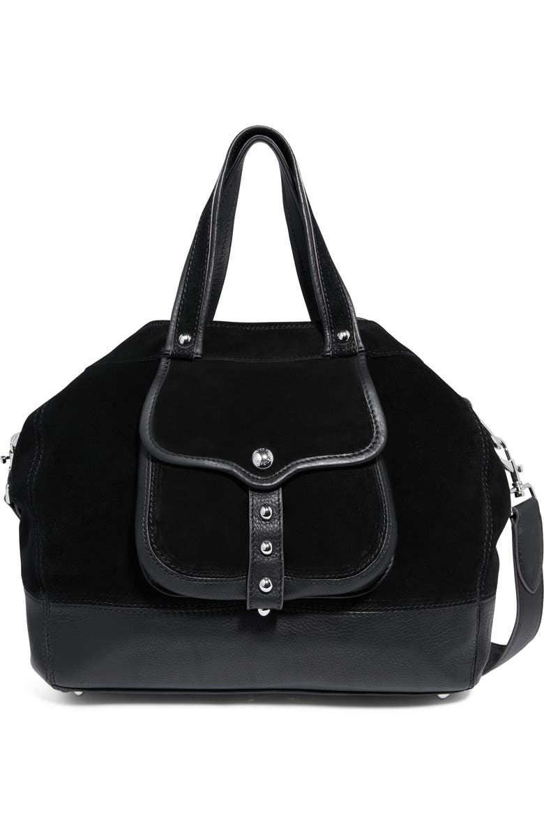 AIMEE Great Escape Convertible Shopper Bag, Main, color, Black Suede