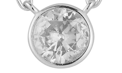 Chloe & Madison Chloe And Madison Rhodium Plate Sterling Silver Cubic Pendant Necklace In Silver