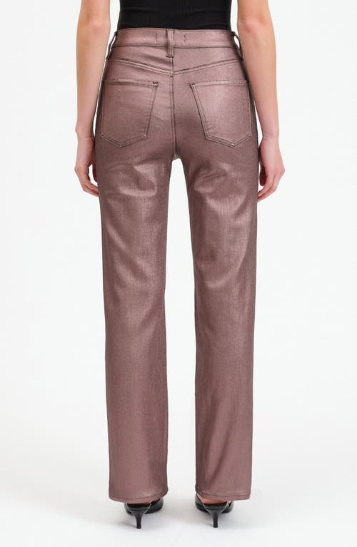Shop Daze Sun High Waist Coated Straight Leg Jeans In Coated Penny