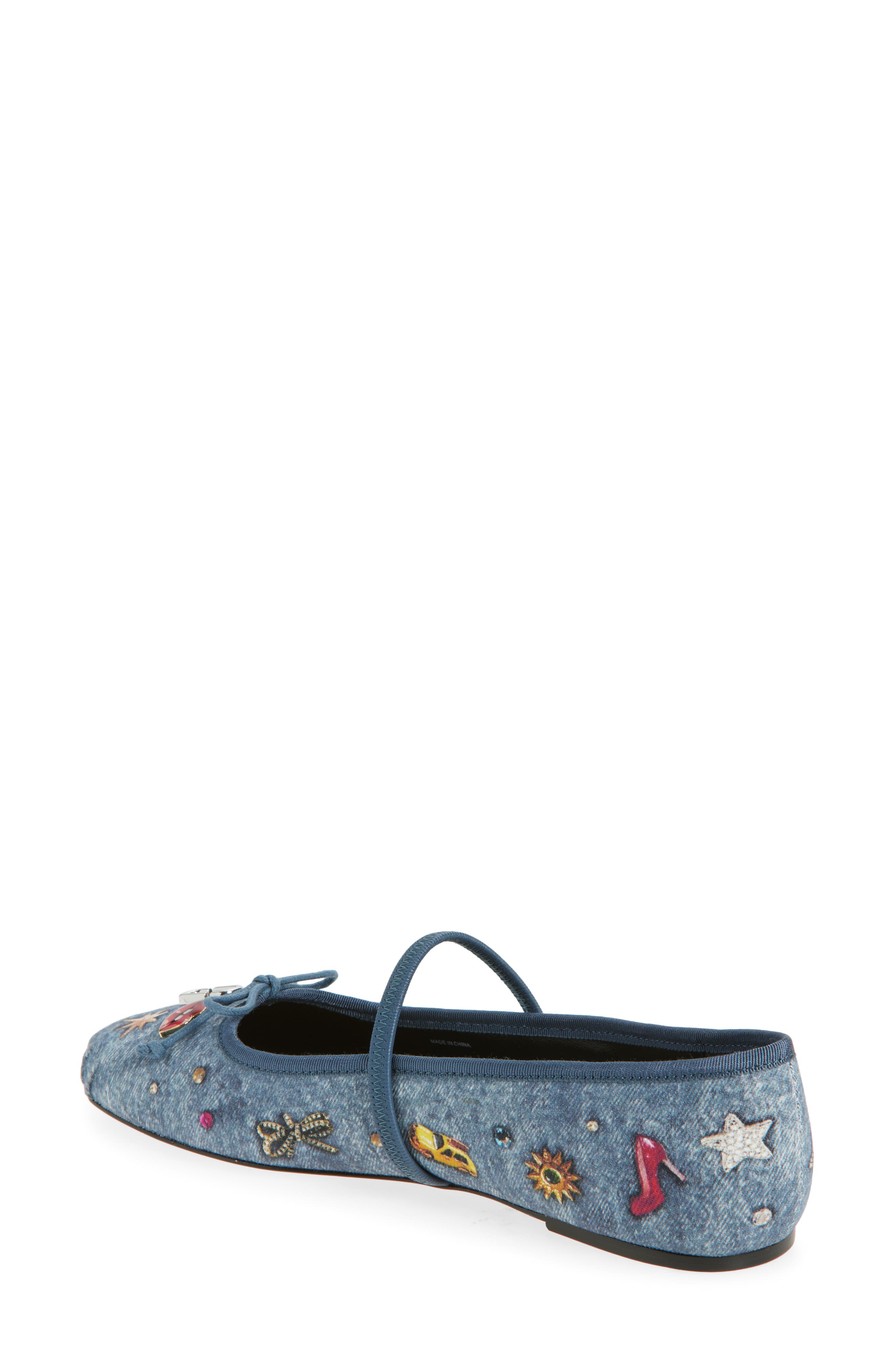 Marc Jacobs The Sabrina Ballerina Flat, Alternate, color, Medium Wash Multi