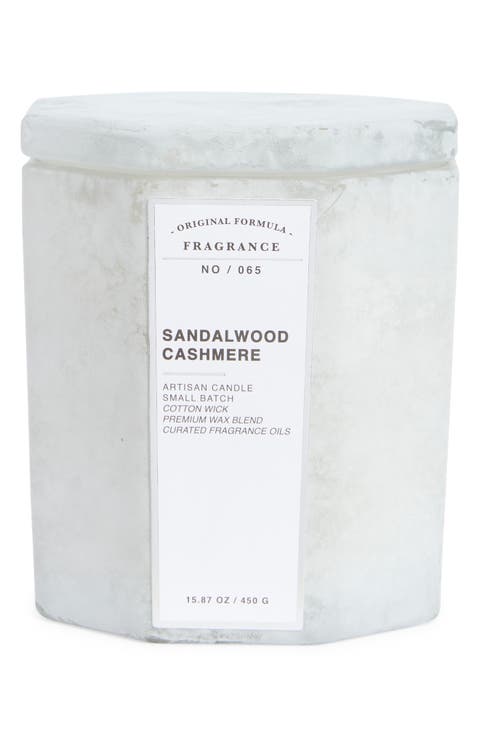 Sandalwood Cashmere Sandblasted Hexagonal Jar Candle