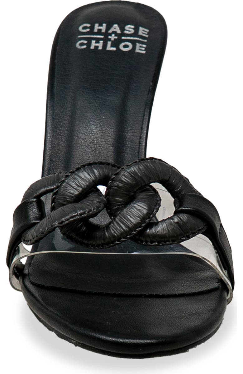 CHASE AND CHLOE Chunky Link Stiletto Mule Sandal, Alternate, color, Black