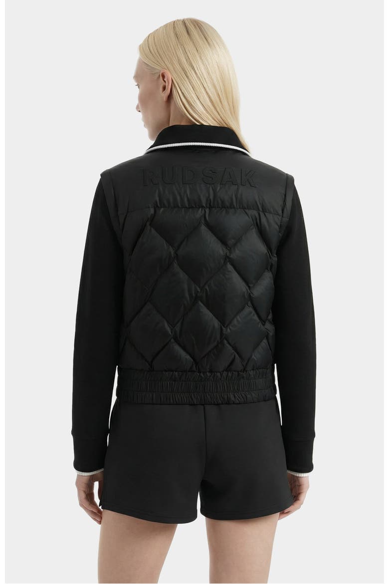 Prisa Quilted Light Down Jacket With Removable Sleeves, Alternate, color, Black