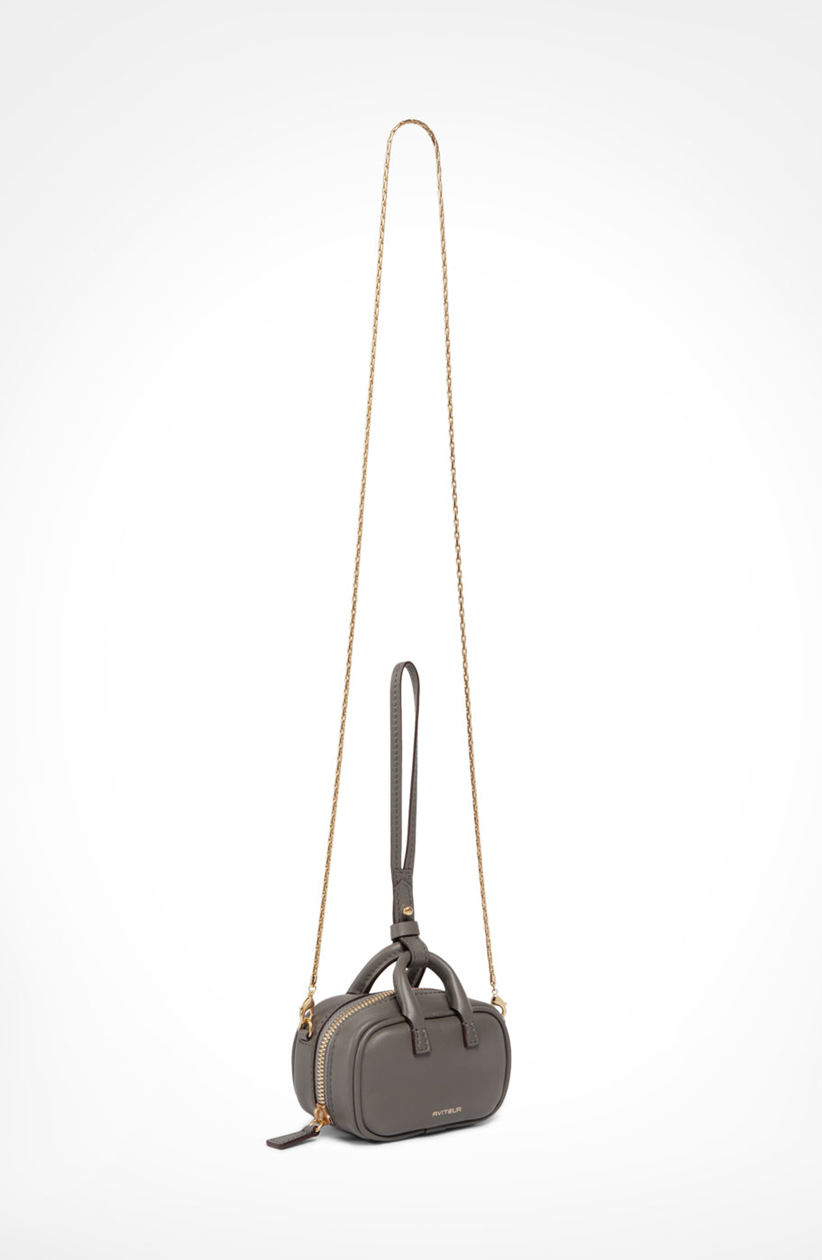 Mini Maia Calfskin Bag, Alternate, color, Elephant Grey