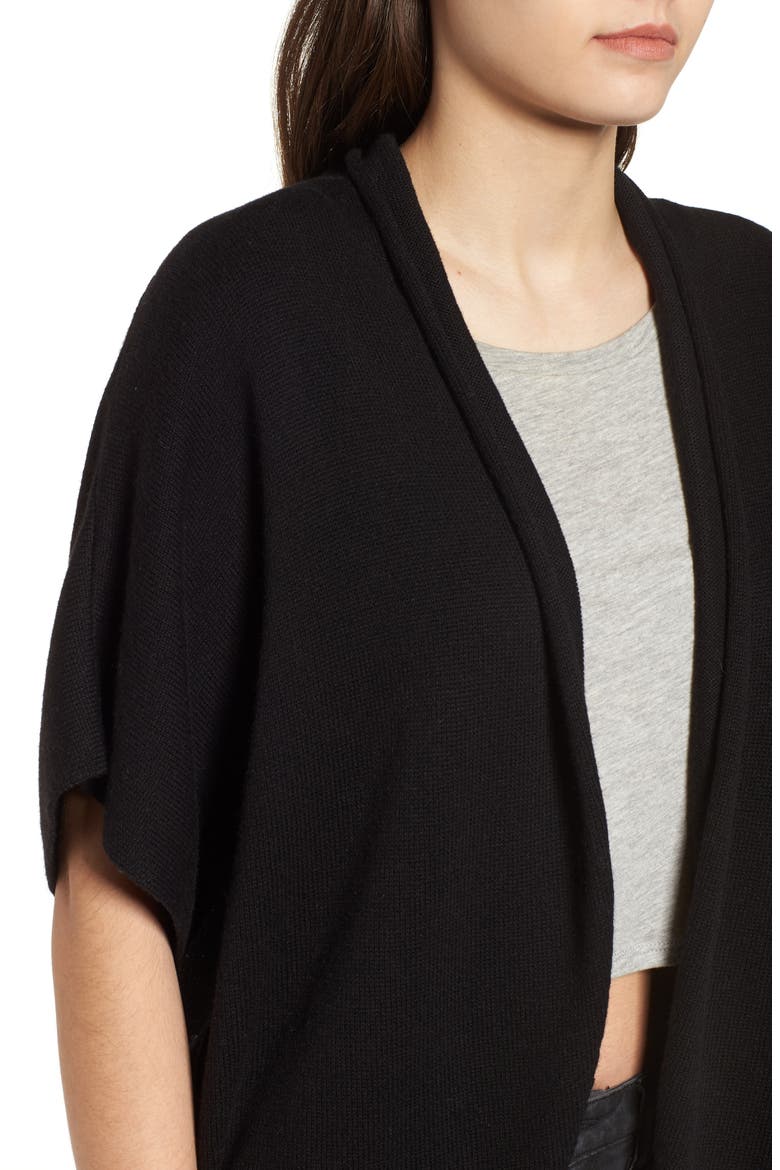 Dolman Sleeve Cardigan, Alternate, color, BLACK
