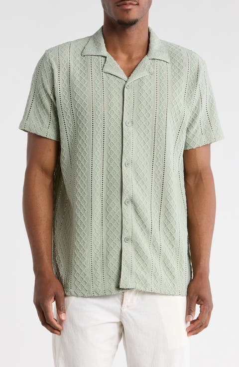 Modern Fit Textured Camp Shirt