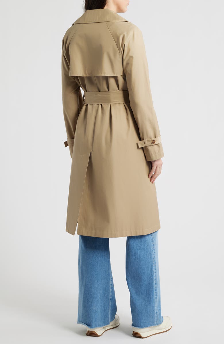 Via Spiga Double Breasted Water Repellent Trench Coat, Alternate, color, Summer Camel
