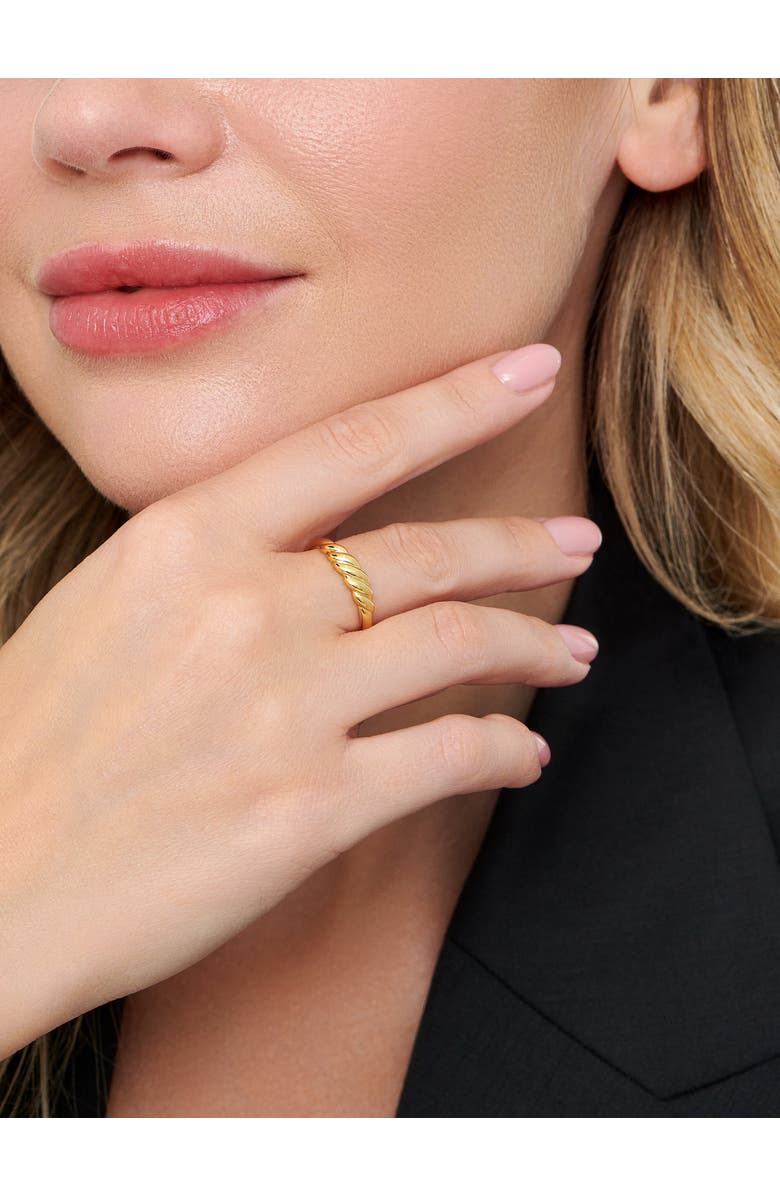 DEVATA Rope Ring in Gold Plated Sterling Silver, Alternate, color, Yellow Gold