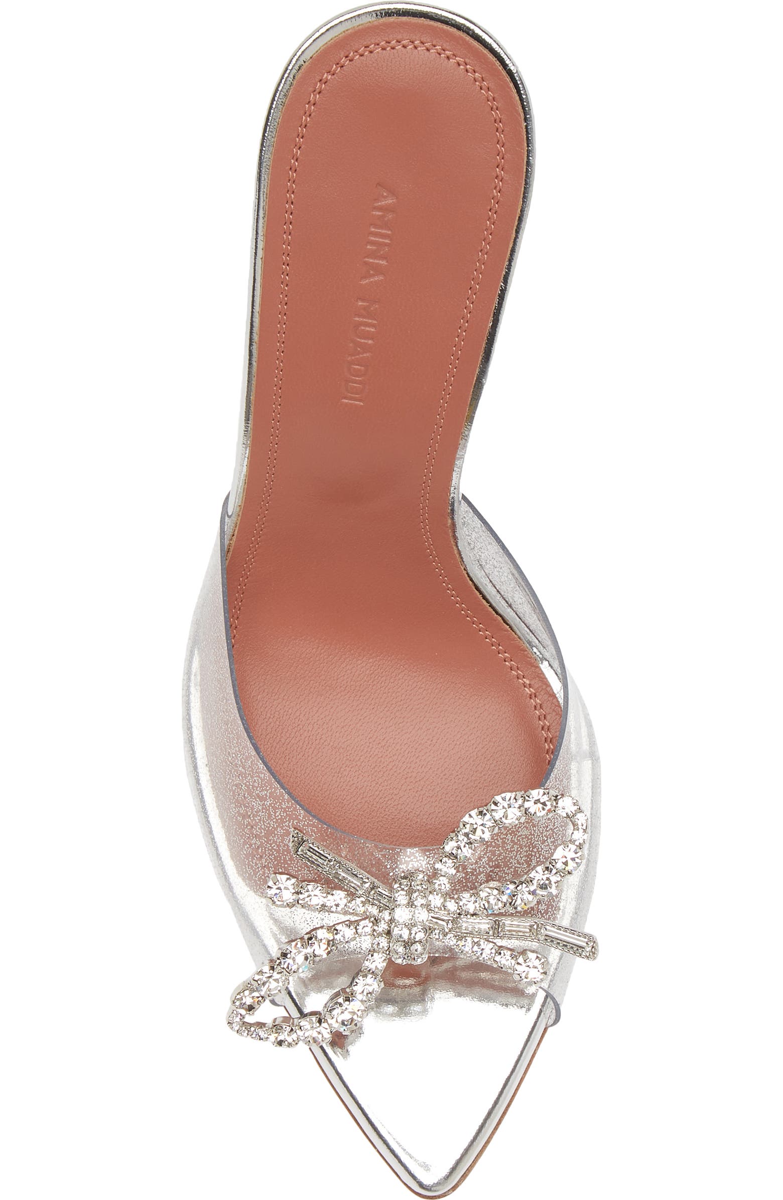 Amina Muaddi Rosie Glass Crystal Bow Slide Sandal (Women) | Nordstromrack