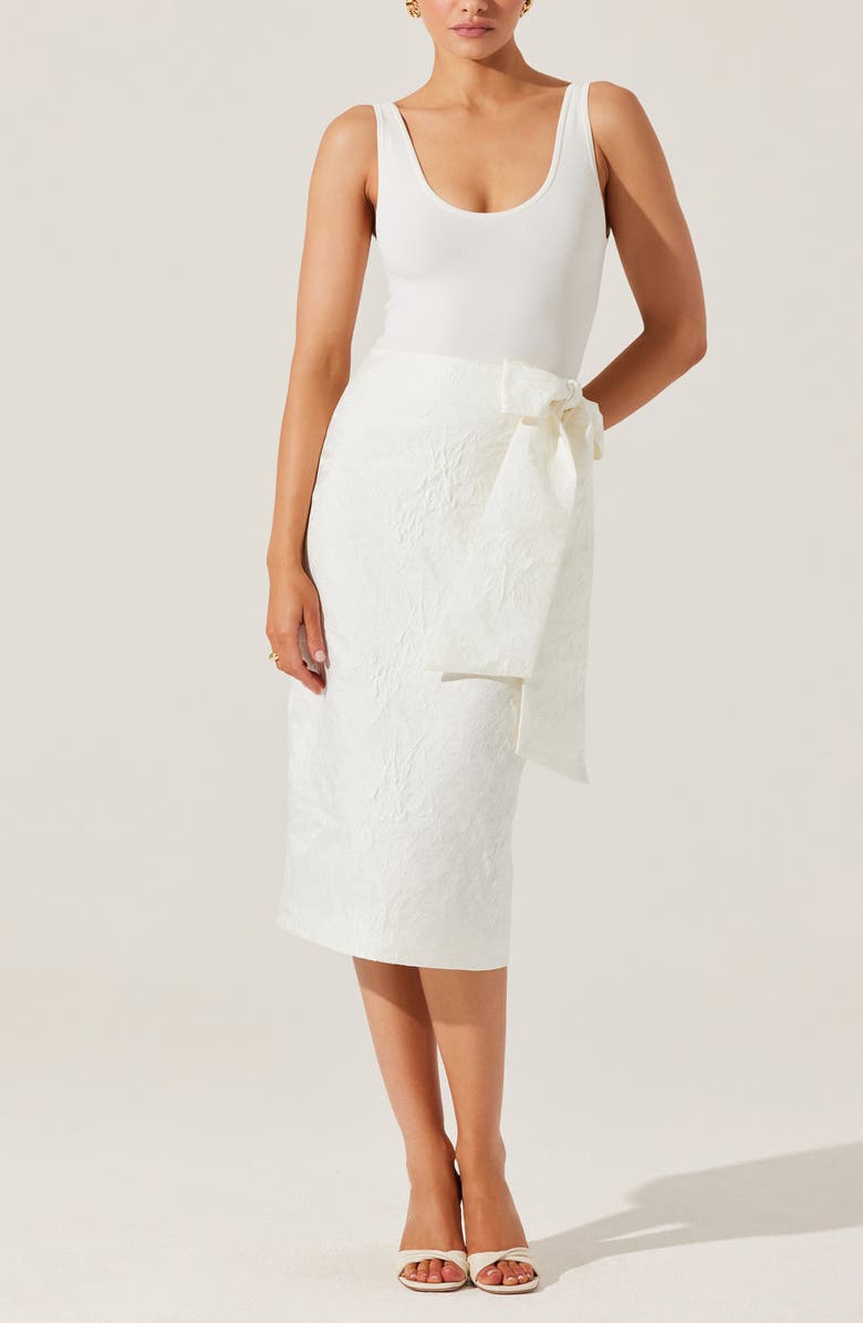 ASTR the Label Jazmin Jacquard Pencil Skirt, Alternate, color, White