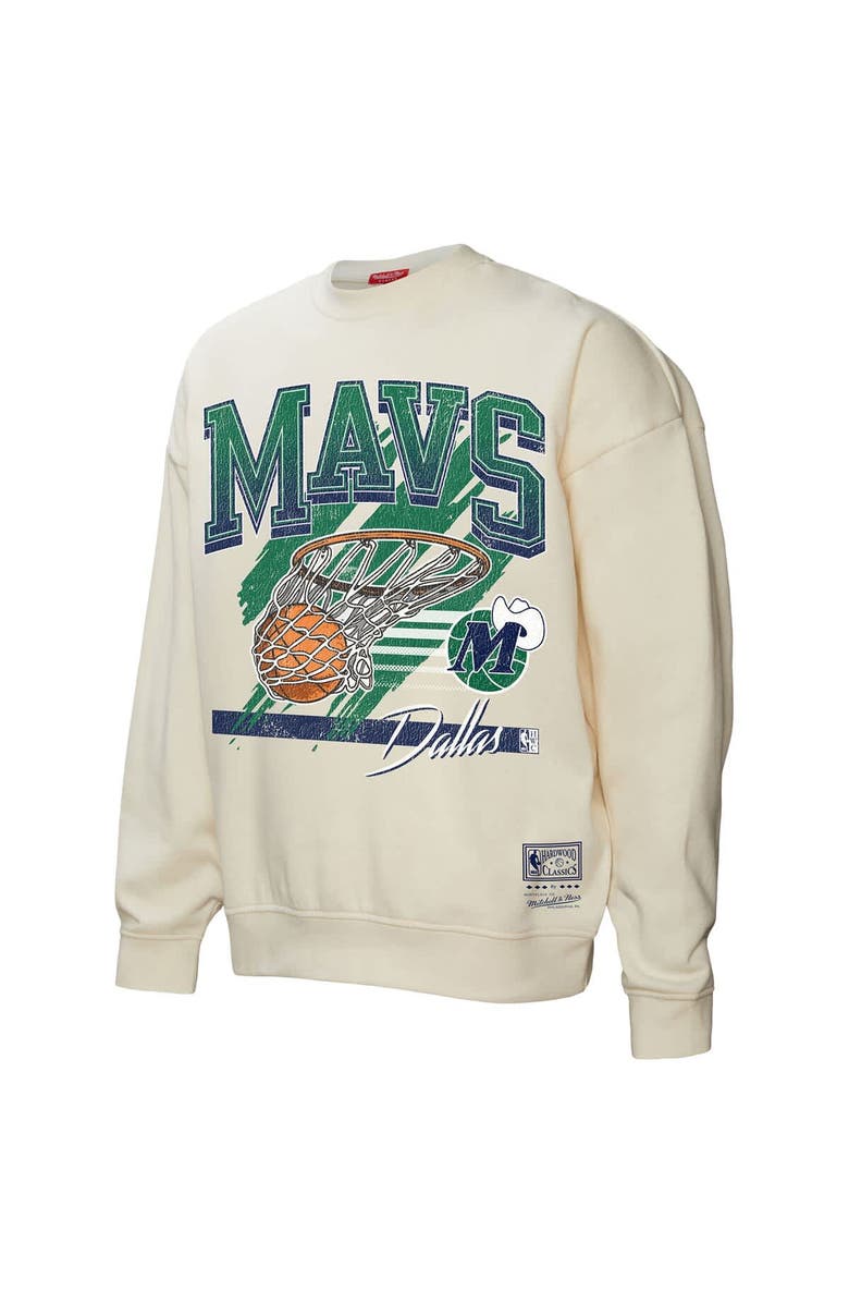 Mitchell & Ness Women's Mitchell & Ness Cream Dallas Mavericks Brush Bucket Pullover Sweatshirt, Alternate, color, 