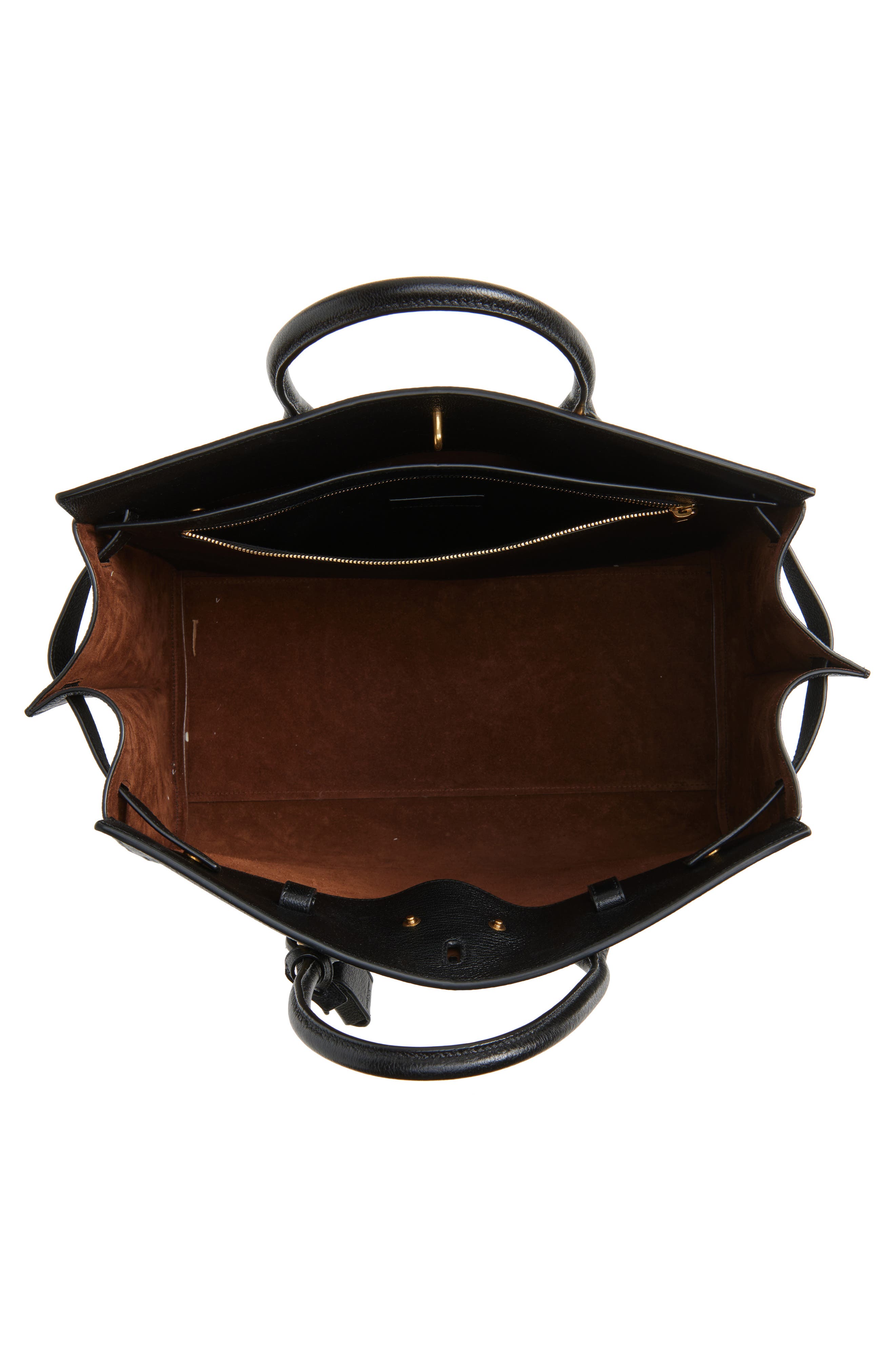 Saint Laurent Large Sac de Jour Leather Tote, Alternate, color, Black/ Toasted Brown