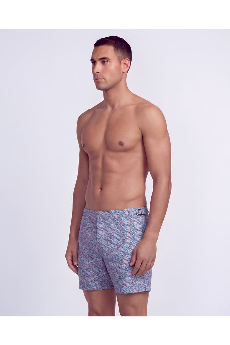 Slices Geo Mens Tailored Swim Short, Alternate, color, Slices Geo Coral