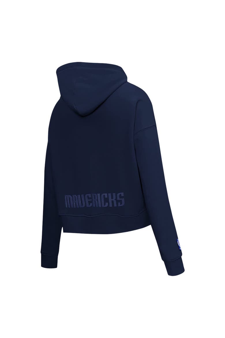 Women's Pro Standard Navy Dallas Mavericks Jewels Cropped Pullover Hoodie, Alternate, color, Navy