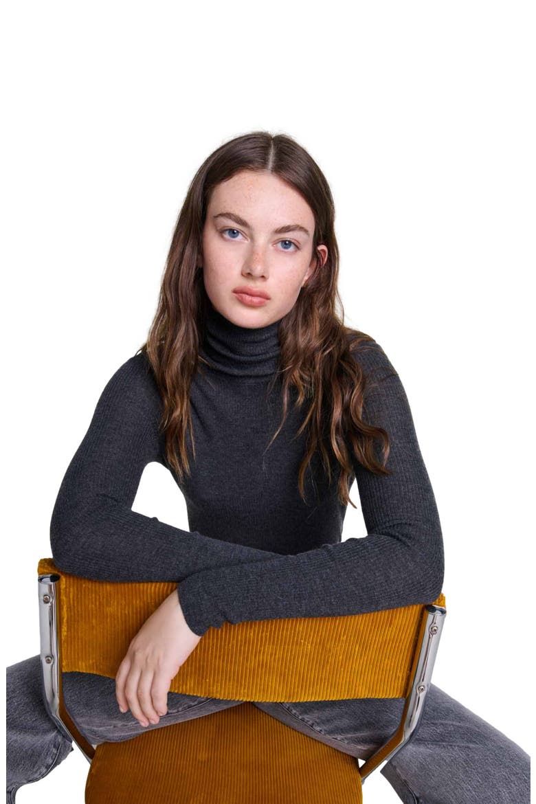 Wool and silk sweater, Alternate, color, Grey