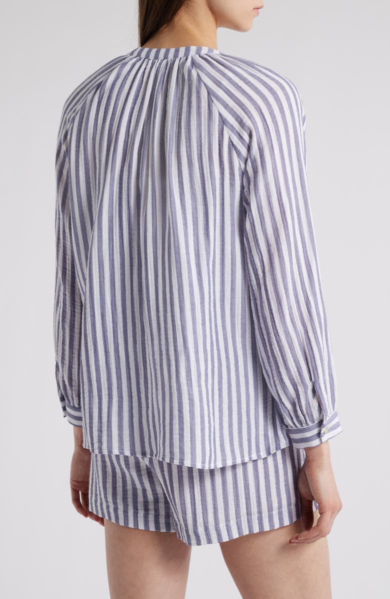 Rails Brielle Stripe Organic Cotton Gauze Tie Neck Top, Alternate, color,