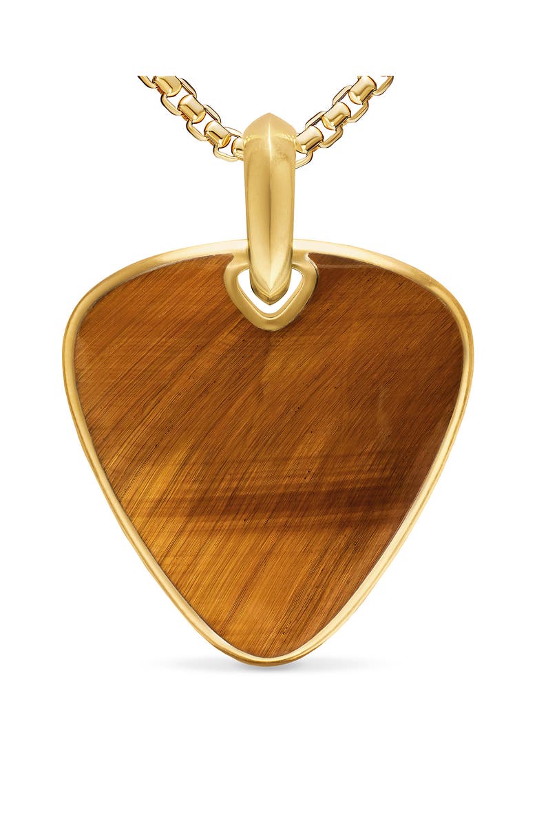 David Yurman Men's Streamline Pick Amulet in 18K Yellow Gold, Alternate, color, Tigers Eye