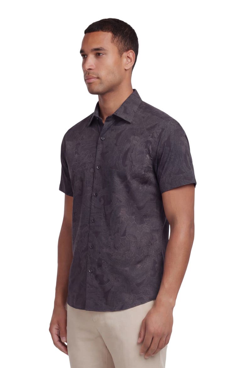 Paisley Explosion Mens Printed Button Up Shirt, Alternate, color, PAISLEY EXPLOSION BLACK