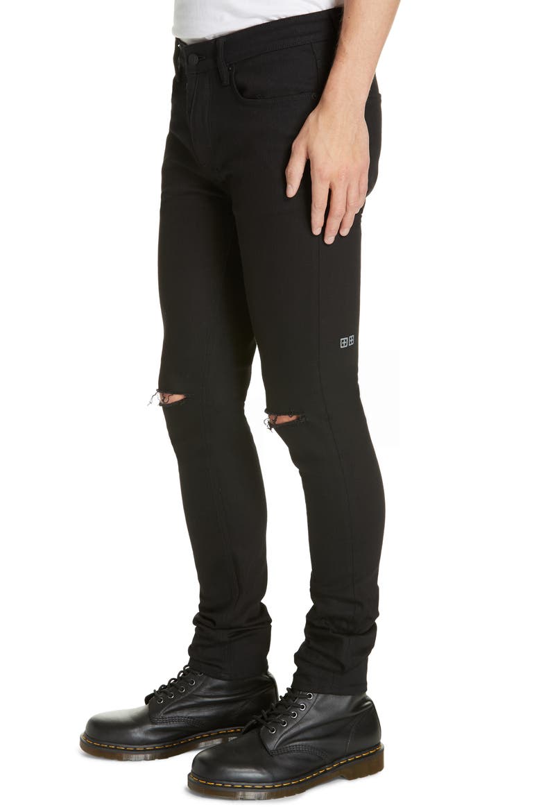 Van Winkle Ace Slice Skinny Fit Jeans, Alternate, color, BLACK