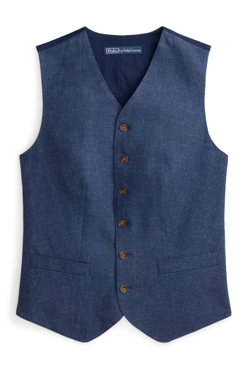 Polo Ralph Lauren Linen & Cotton Vest, Alternate, color, Blue Melange
