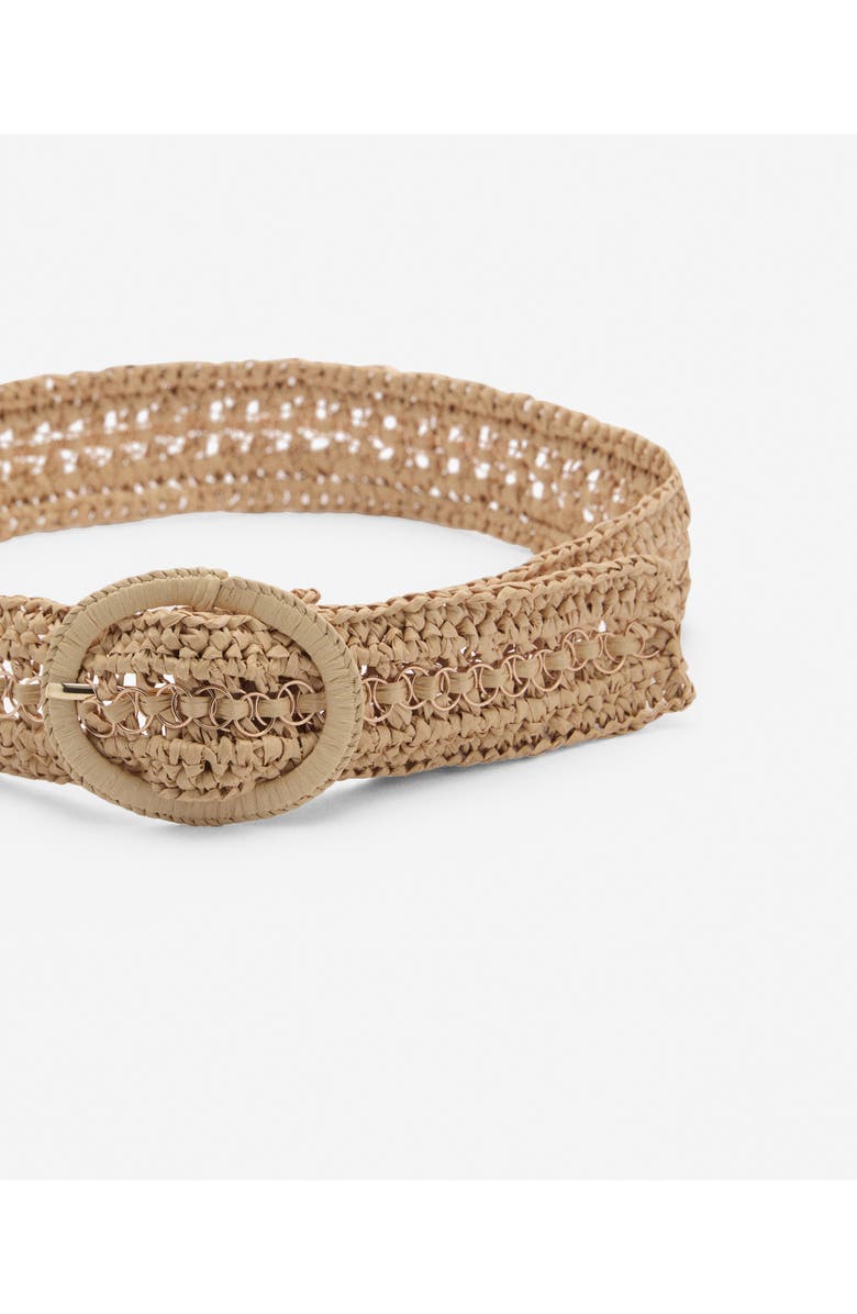 MANGO Woven Raffia Belt, Alternate, color, 