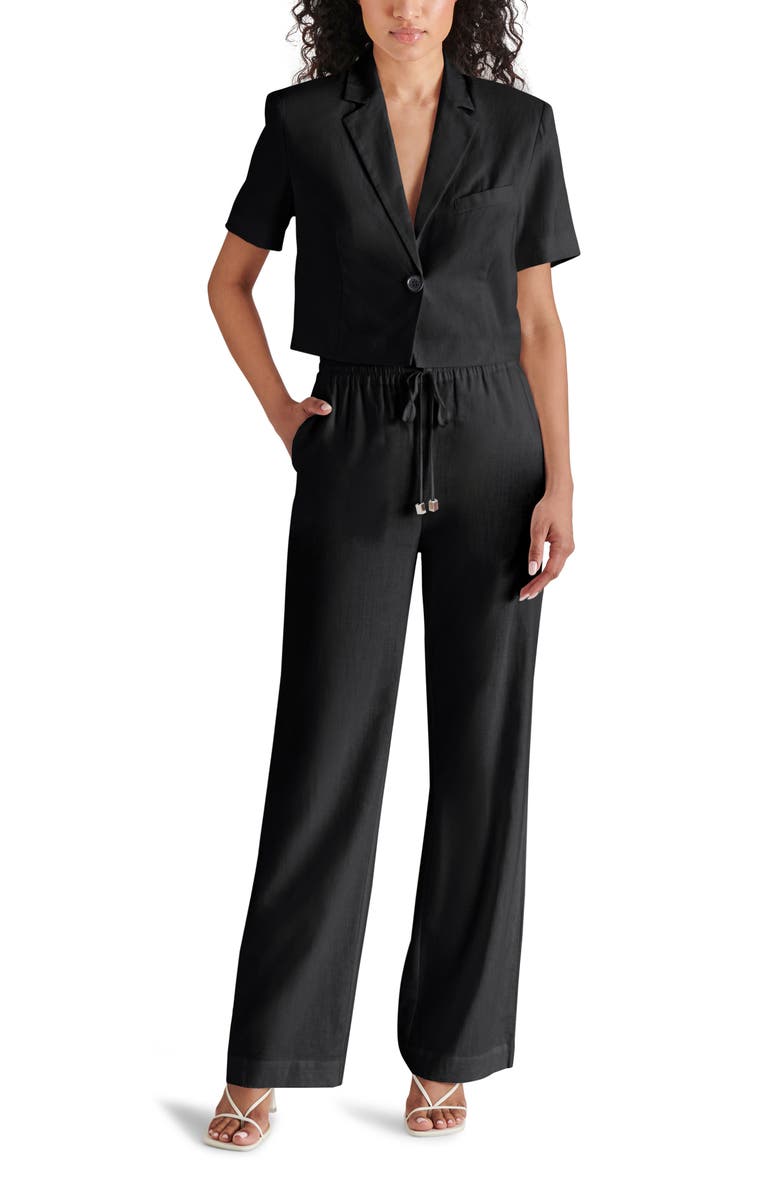 Steve Madden Fayette Linen Blend Crop Blazer, Alternate, color,