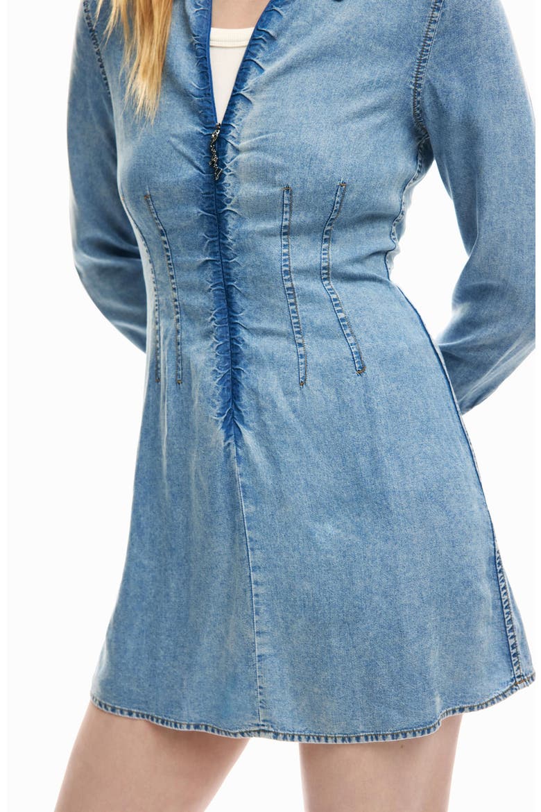 Long Sleeve Denim Shirtdress, Alternate, color, LIGHT BLUE