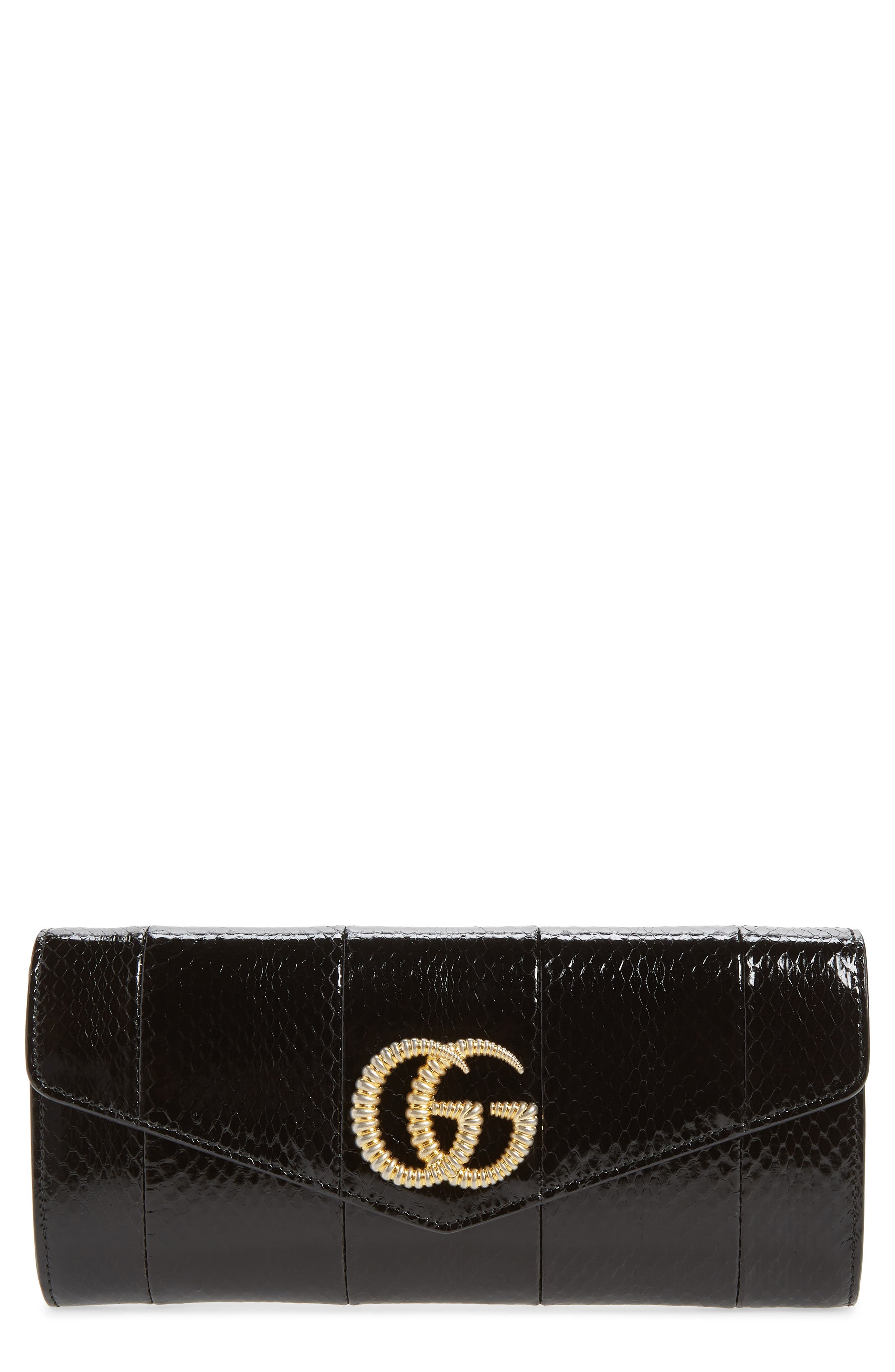Gucci Genuine Snakeskin Evening Clutch, Main, color, 