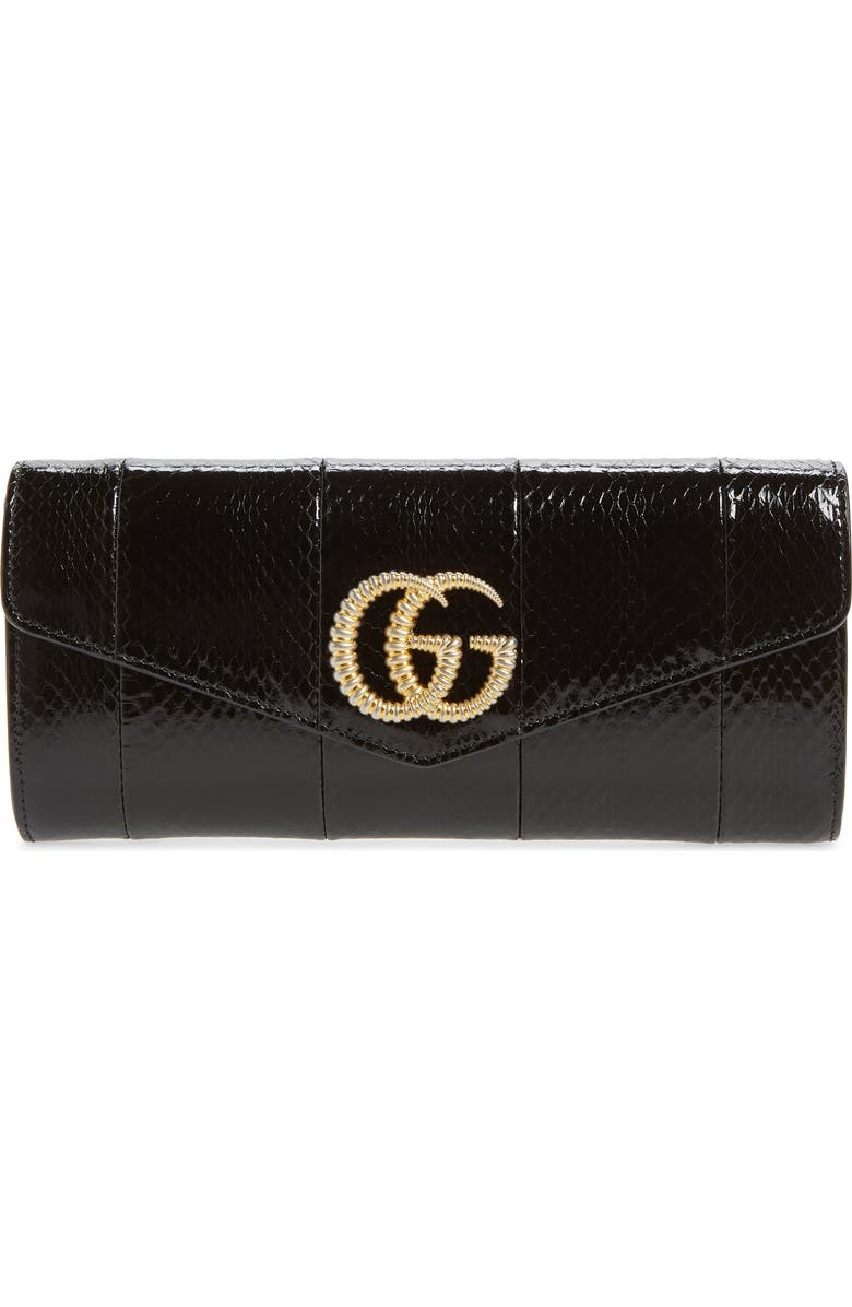 Gucci Genuine Snakeskin Evening Clutch, Main, color,