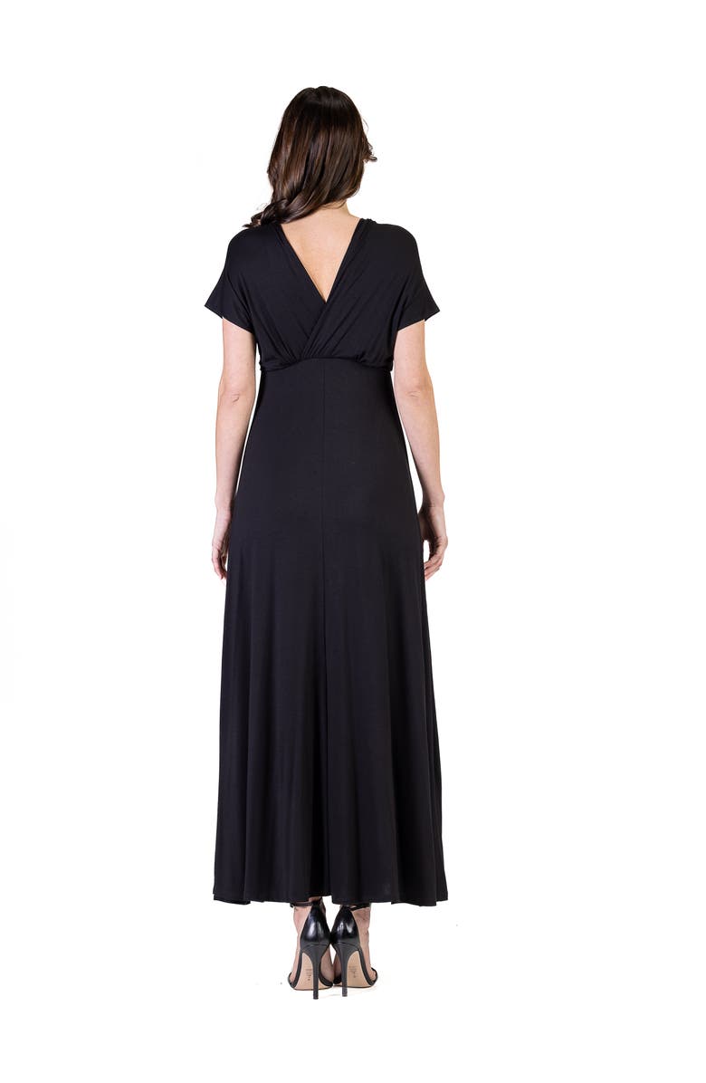 24seven Comfort Apparel V-Neck Sleeveless Maxi Dress with Belt, Alternate, color, Black