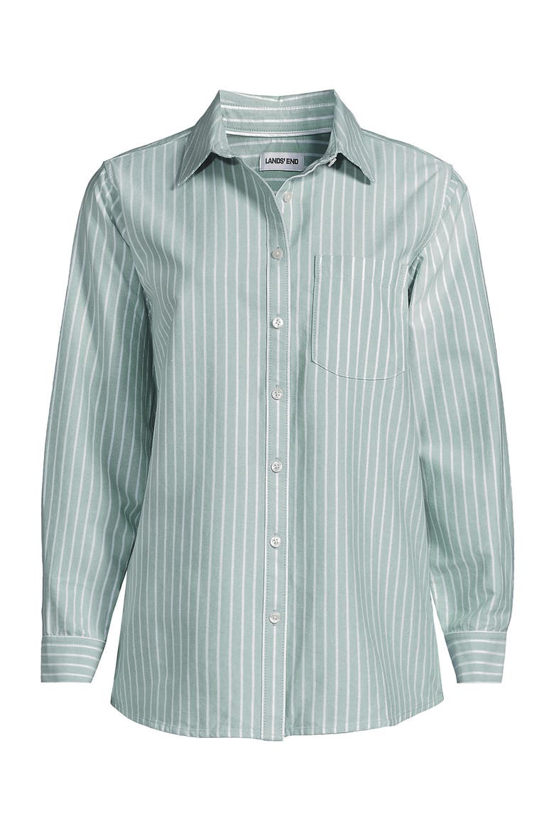 Oxford Shirt, Alternate, color, Mineral Aqua Stripe