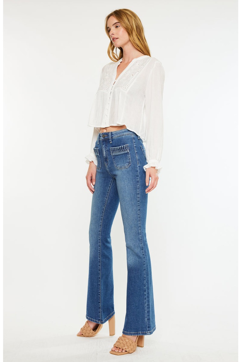 Kasey High Rise Flare Jeans, Alternate, color, Medium Wash