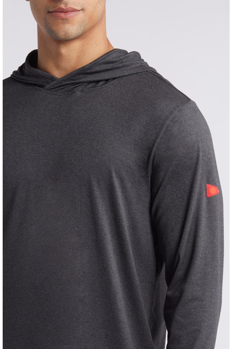 Sun Pro Adapt Long Sleeve Hooded Performance Top, Alternate, color, HEATHER BLACK