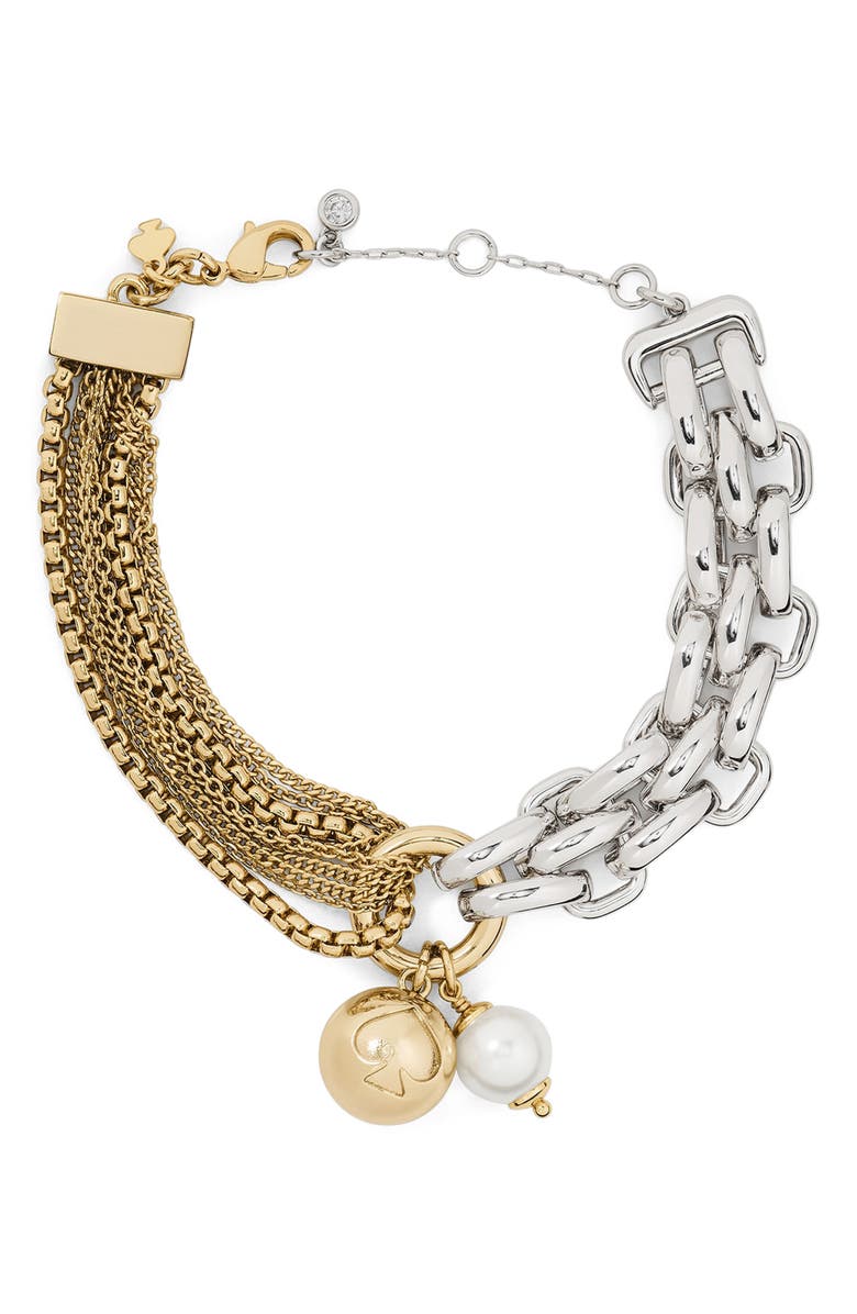Kate Spade New York chain reaction two-tone bracelet, Main, color,