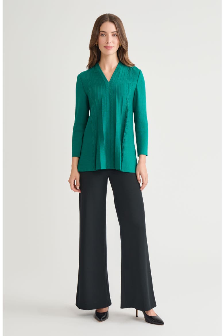 Tonal Multi Stitch Flared Soft Knit Tunic, Alternate, color, Everest