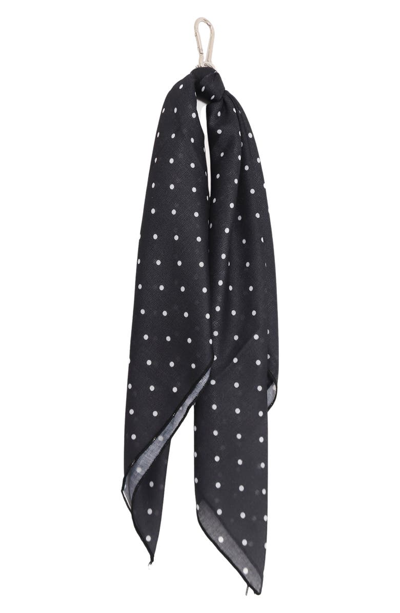 Petit Moments Polka Dot Scarf Keychain, Main, color, Black