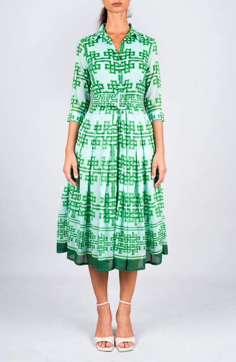 Pleated Midi Audrey Shirtdress