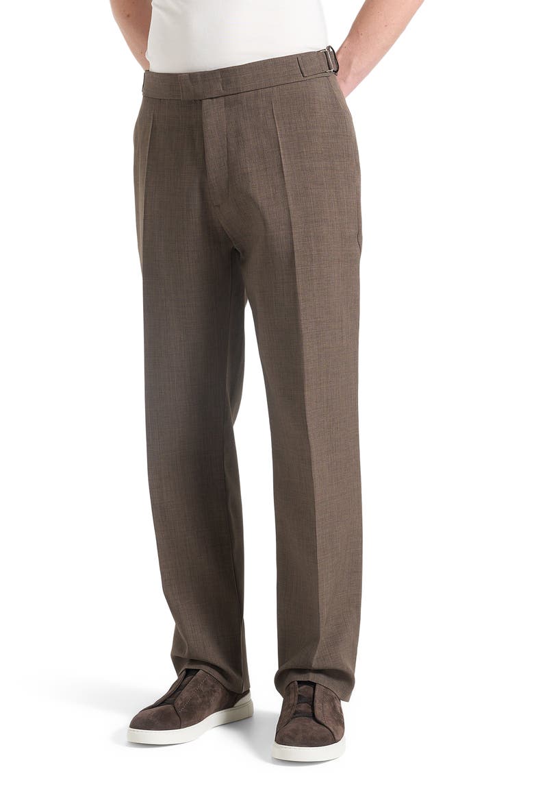 Joseph Regular Fit Hatched Tailored Trousers, Alternate, color, Light Brown