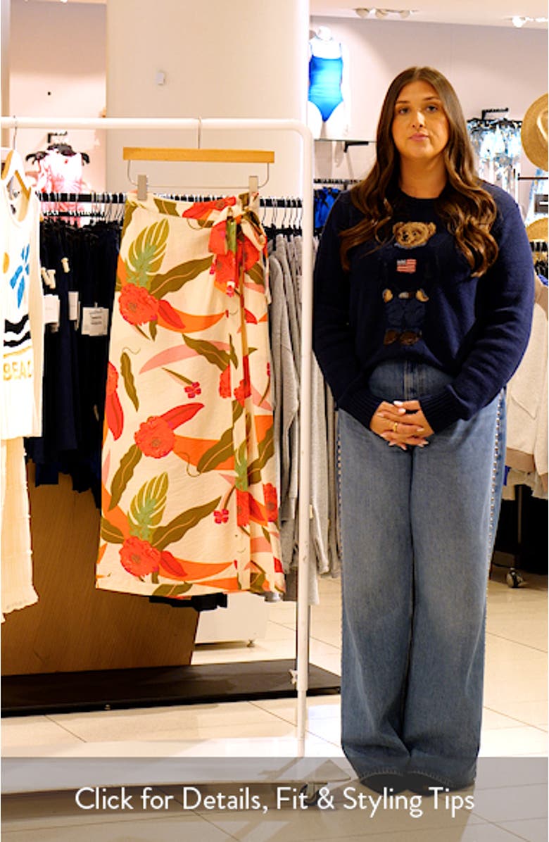 Riviera Printed Faux Wrap Skirt, sales video thumbnail