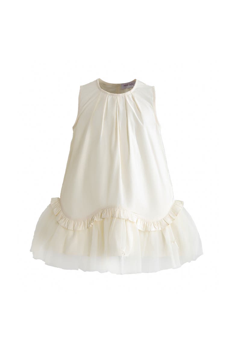 Empressa Pleated Tulle Party Dress, Main, color, Ivory