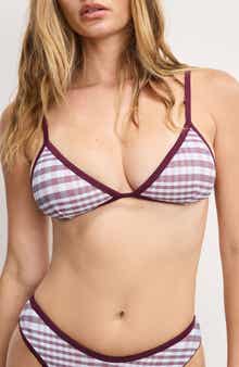 Good American Plaid Perfect Fit Bikini Top