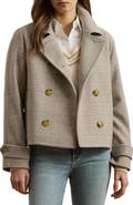 Lauren Ralph Lauren Double Breasted Wool Blend Crop Coat