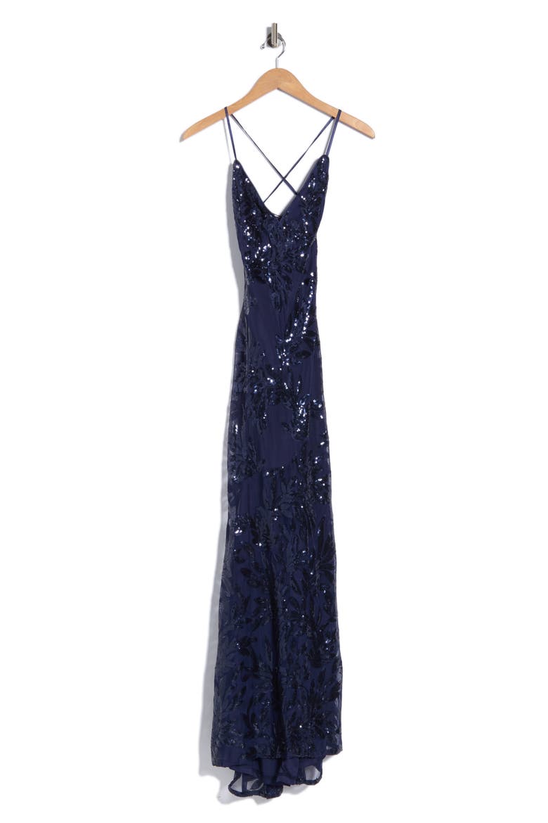Fairbrook Sequin Maxi Dress, Main, color, NAVY NAVY