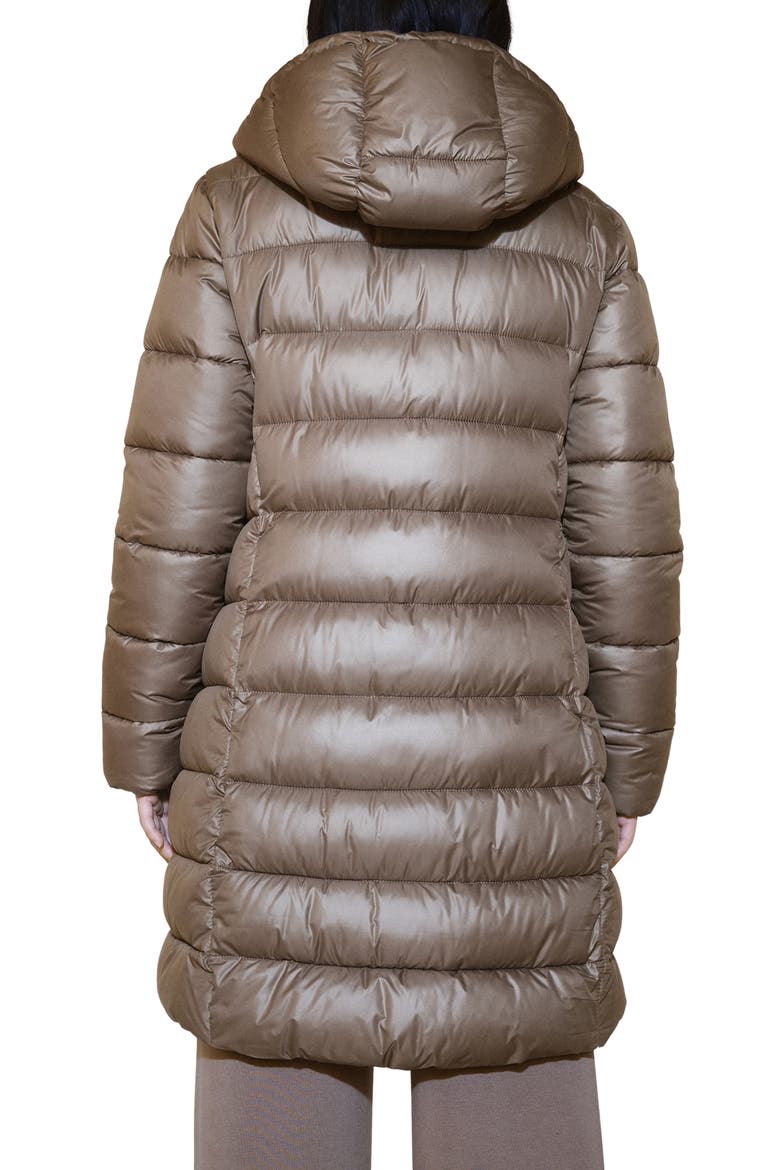 Water Repellent Hooded Quilted Coat, Alternate, color, MEDIUM BROWN