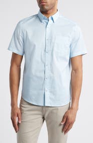 Johnston & Murphy Diamond Print Short Sleeve Button-Up Shirt